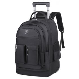 Trolley Backpack Ultra-light Trolley Bag Large Capacity Single-directional Wheel (Option: Black-16inch)