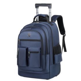 Trolley Backpack Ultra-light Trolley Bag Large Capacity Single-directional Wheel (Option: Dark Blue-16inch)