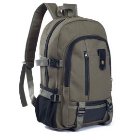 Men's Backpacks Canvas Backpack Student Bags (Option: Military Green)