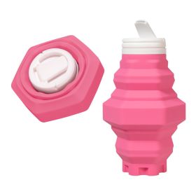 Silicone Folding Cup Foldable Collapsible Telescopic Water Bottle Outdoor Travel Children Cups Teacups Ware Jug Drink Water Copa (Capacity: 401-500ml, Color: pink)